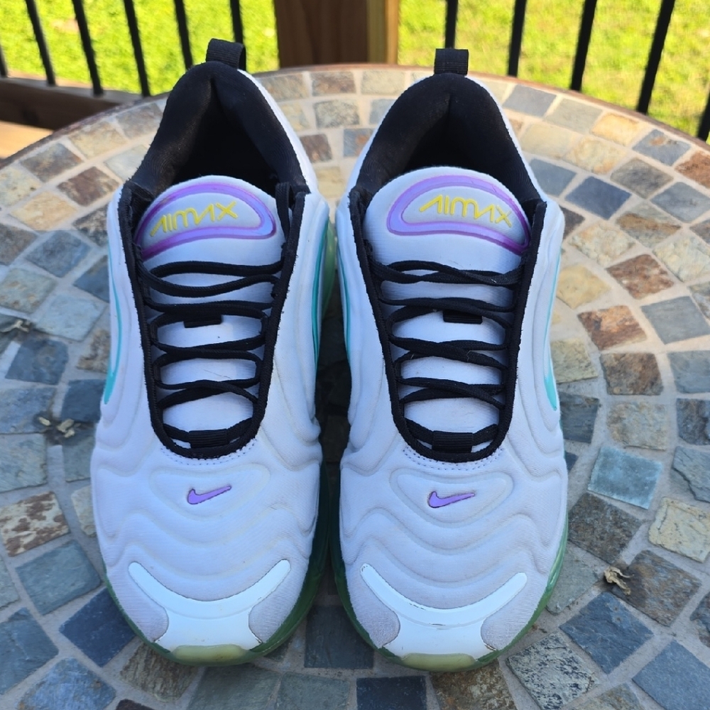 Nike Air Max 720 White and Black Sneakers with Purple Accents